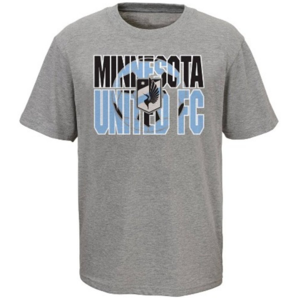 MLS Minnesota United FC Boys' Gray Poly T-Shirt - XL 16/18